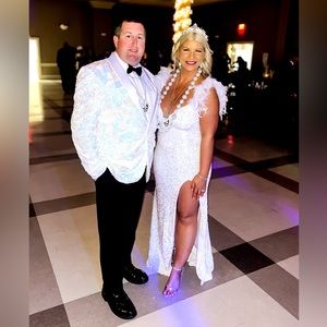 Iridescent Sequin Velvet Suit Jacket